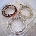 Malin collection - leather bracelet uk stockist silver beads