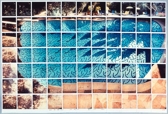 sun on the pool - polaroid composite - david hockney pictures