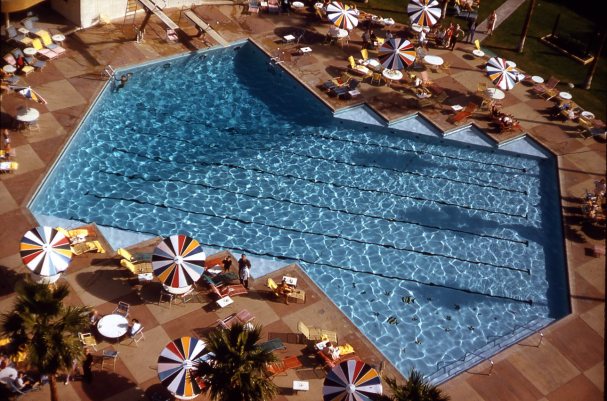 Robert Doisneau - umbrellas pool - Palm Springs 1960 stella telegraph top 50 found bath boutique designer shop